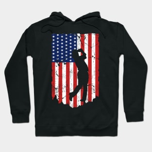 American Flag Golf 4th July Patriotic Golfer Hoodie